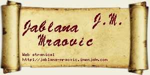 Jablana Mraović vizit kartica
